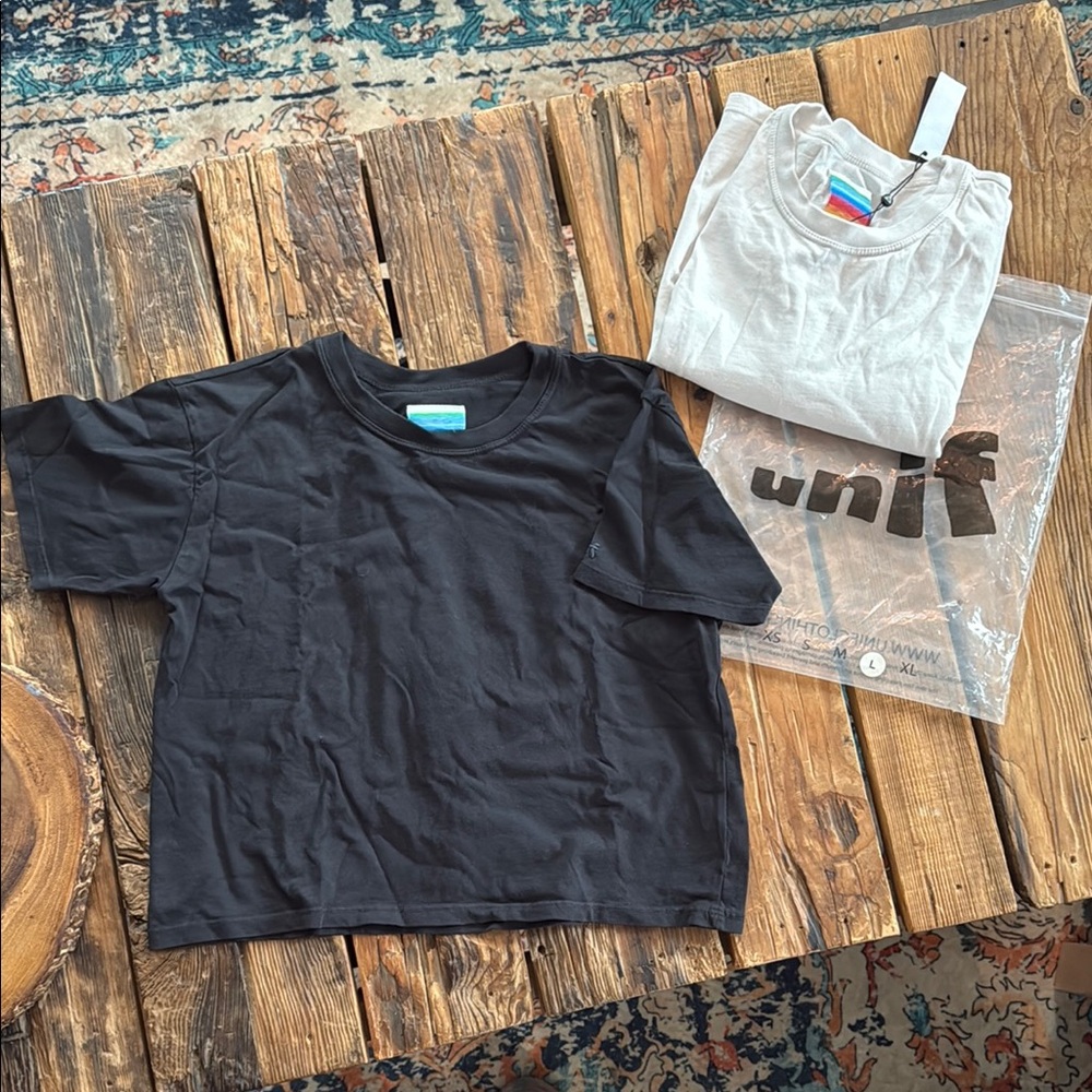 UNIF Black and white baby tee Short Sleeve Casual Essential (2) pack new